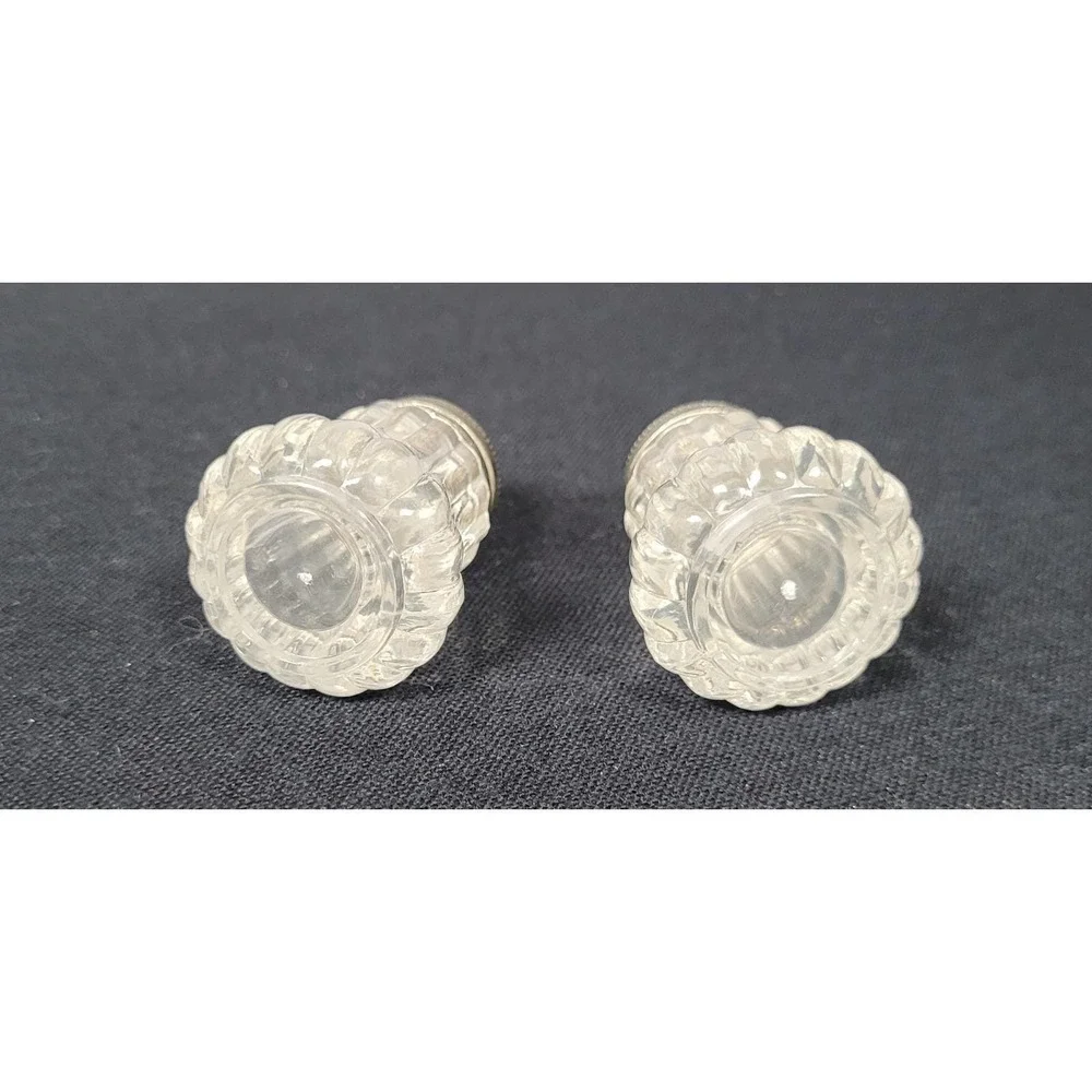 Small Mini Clear Ribbed Lucite Salt and Pepper Shakers Vintage 1960s